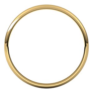 14K Yellow 2 mm Ultra-Lightweight Half Round Band Size 14.5