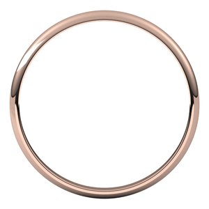 10K Rose 2 mm Ultra-Lightweight Half Round Band Size 18.5