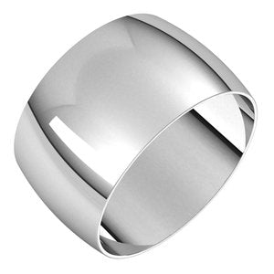 Sterling Silver 11 mm Ultra-Lightweight Half Round Band Size 16