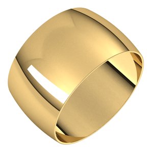 18K Yellow 11 mm Ultra-Lightweight Half Round Band Size 9.5