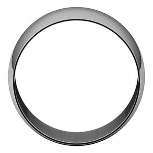 14K White 11 mm Ultra-Lightweight Half Round Band Size 7