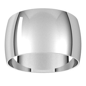 Continuum Sterling Silver 11 mm Ultra-Lightweight Half Round Band Size 10.5
