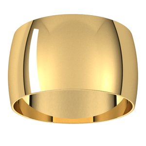 14K Yellow 11 mm Ultra-Lightweight Half Round Band Size 8
