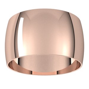 18K Rose 11 mm Ultra-Lightweight Half Round Band Size 4.5
