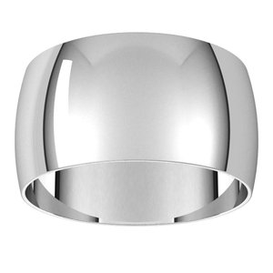 Platinum 10 mm Ultra-Lightweight Half Round Band Size 18.5