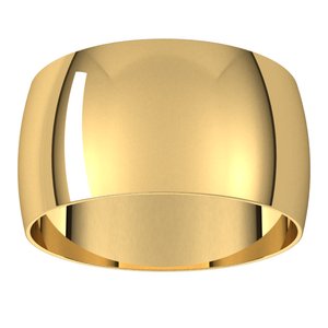 14K Yellow 10 mm Ultra-Lightweight Half Round Band Size 4.5