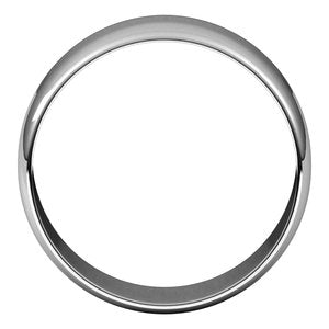 18K White 8 mm Ultra-Lightweight Half Round Band Size 19