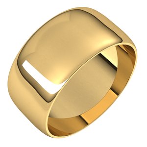 10K Yellow 9 mm Ultra-Lightweight Half Round Band Size 7.5