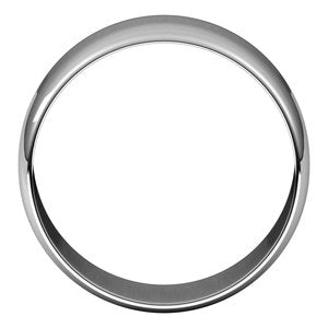 14K White 9 mm Ultra-Lightweight Half Round Band Size 10.5
