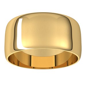 14K Yellow 9 mm Ultra-Lightweight Half Round Band Size 19