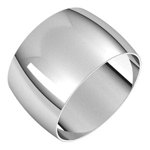 10K White 12 mm Ultra-Lightweight Half Round Band Size 5.5