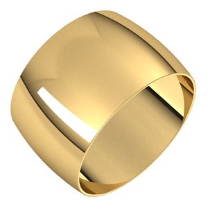 18K Yellow 12 mm Ultra-Lightweight Half Round Band Size 4.5