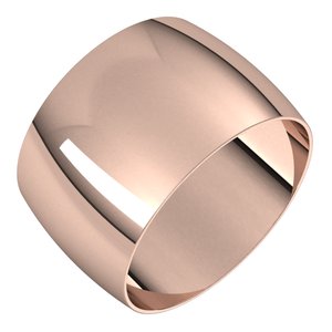 18K Rose 12 mm Ultra-Lightweight Half Round Band Size 7