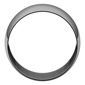 14K White 12 mm Ultra-Lightweight Half Round Band Size 7.5