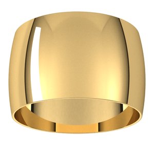 14K Yellow 12 mm Ultra-Lightweight Half Round Band Size 11.5