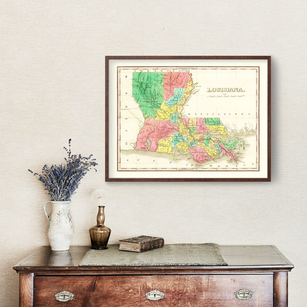 Vintage Map of Louisiana 1831