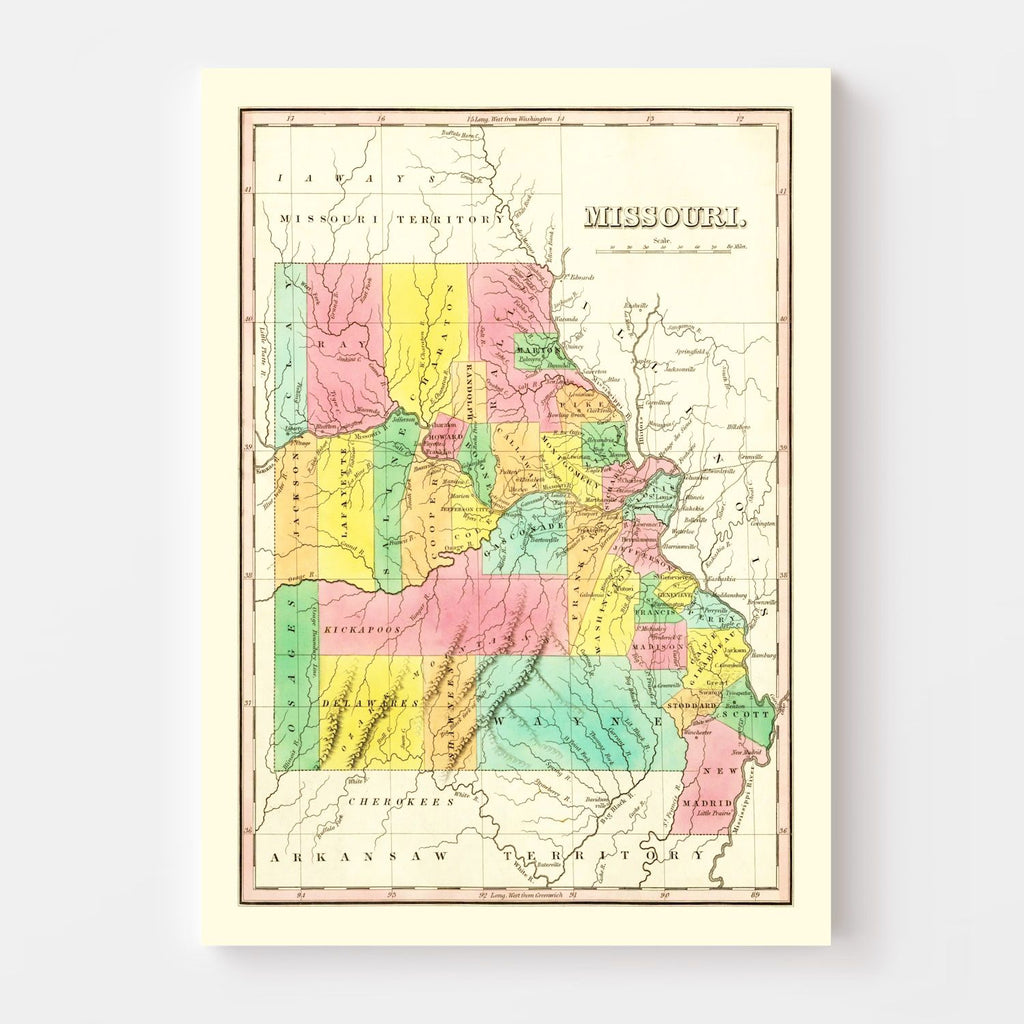 Vintage Map of Missouri 1831