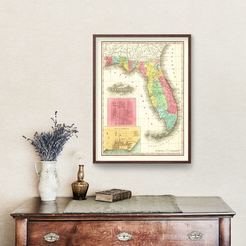 Vintage Map of Florida 1831