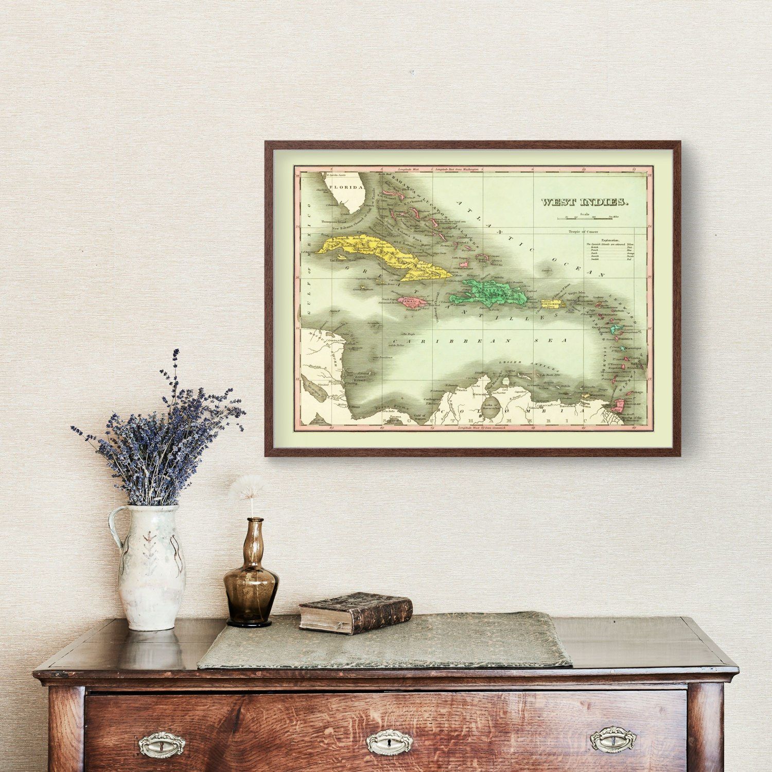 Vintage Map of West Indies 1831