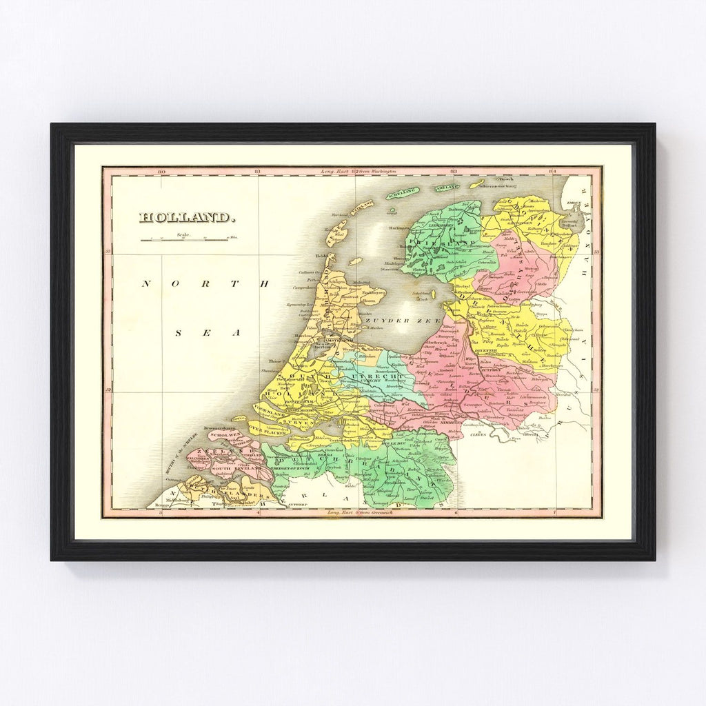 Vintage Map of Holland 1831