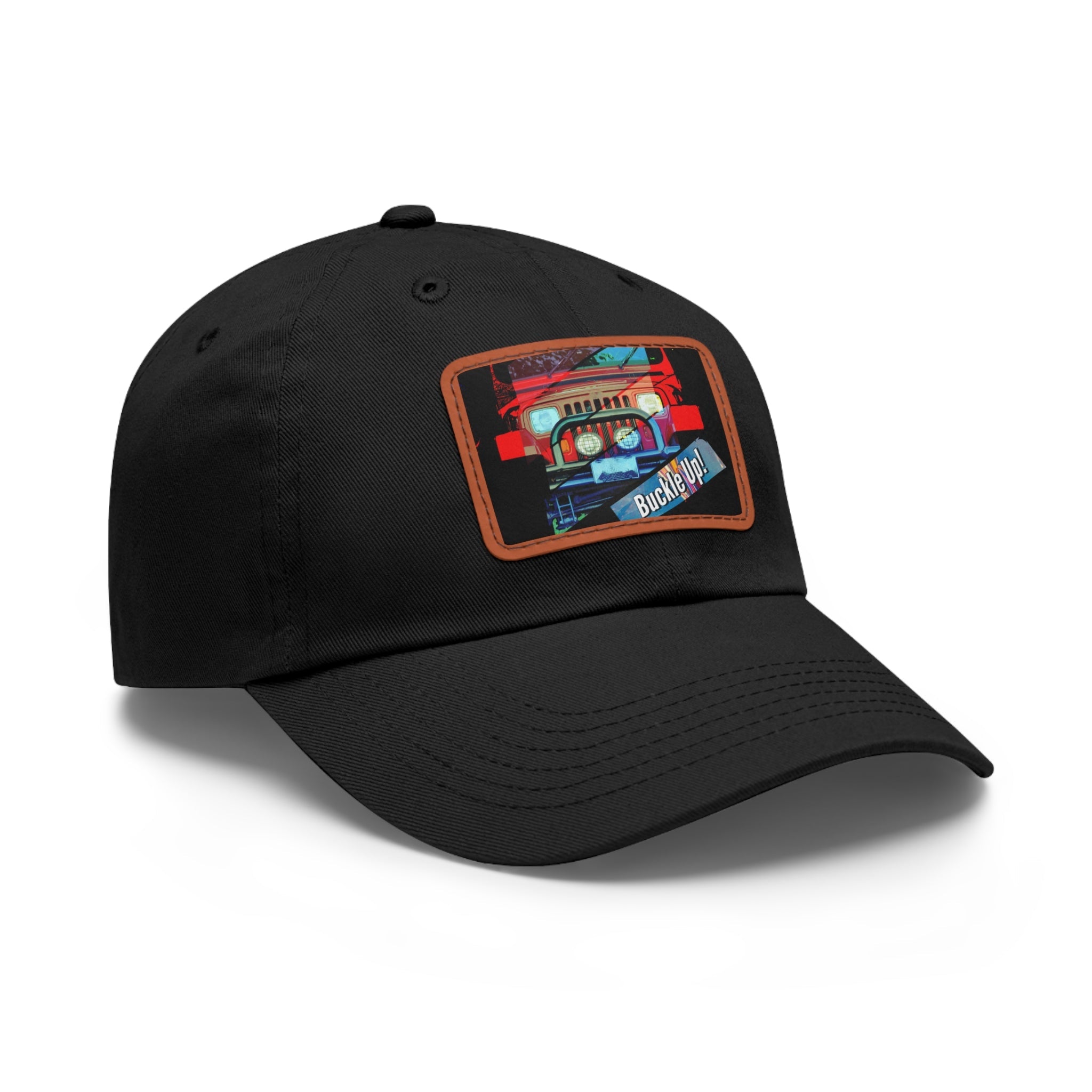 Buckle Up!  4 Wheel Drive Hat with Rectangle Leather Patch