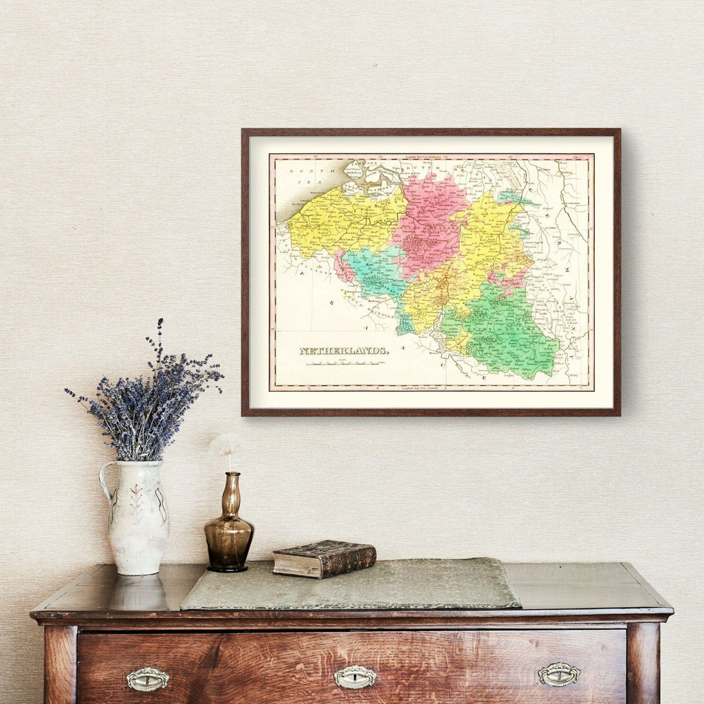 Vintage Map of Netherlands 1831