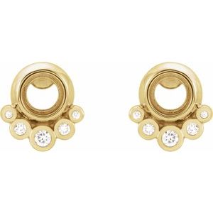 14K Yellow Gold 1/8 CTW Natural Diamond Semi-Set Earrings – image 2