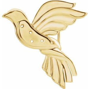 14K Yellow Gold 1.5 mm Round Accented Bird Brooch