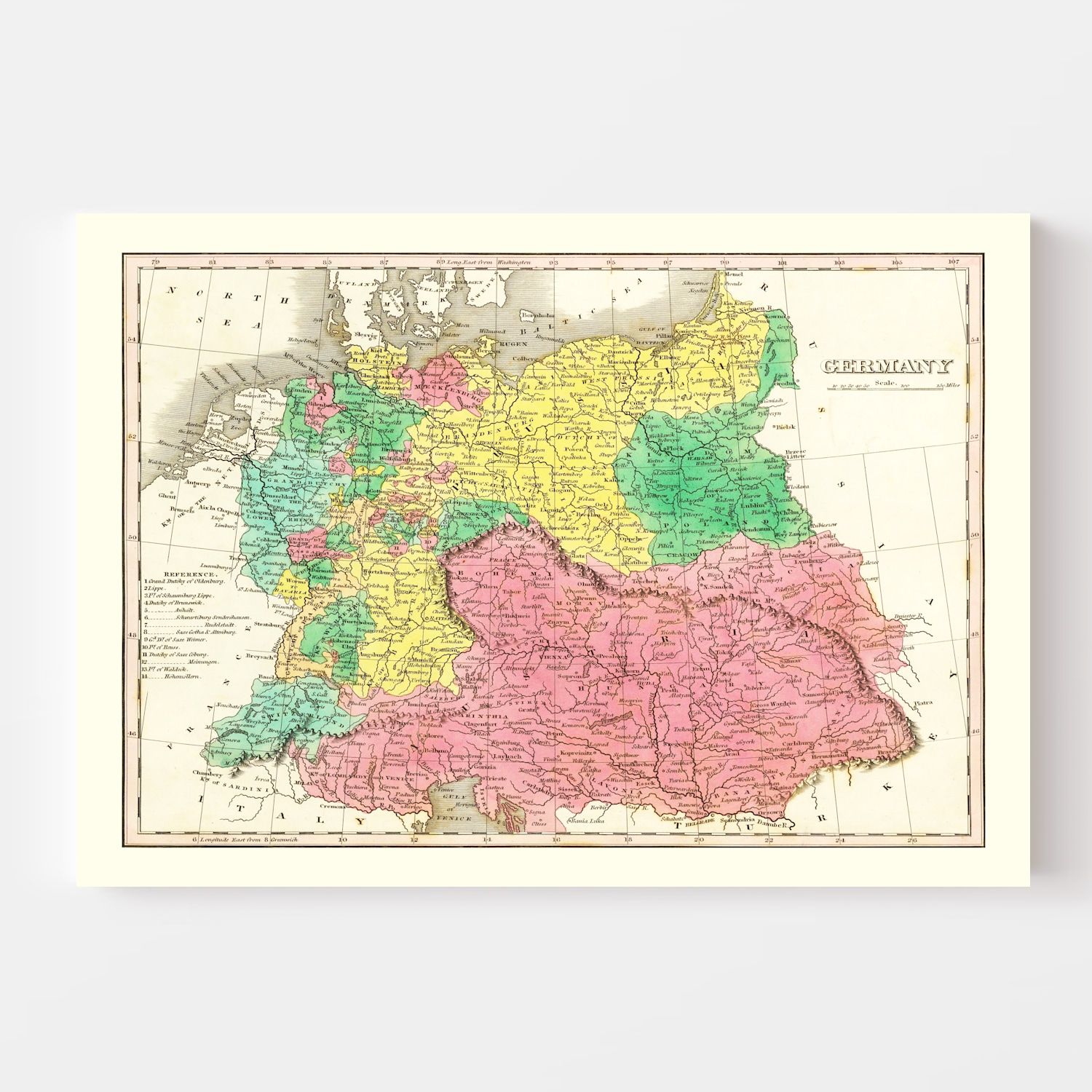 Vintage Map of Germany 1831