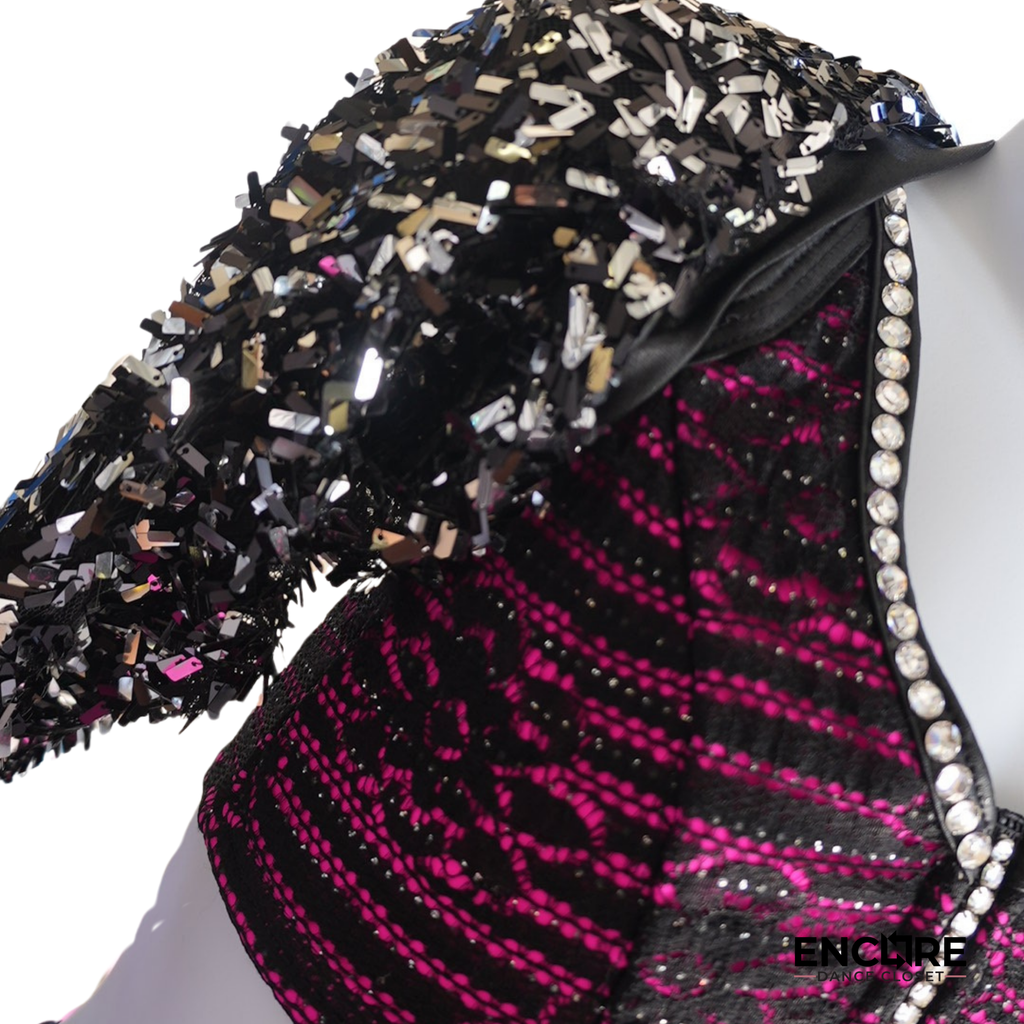 Black & Hot Pink Lace Flair
