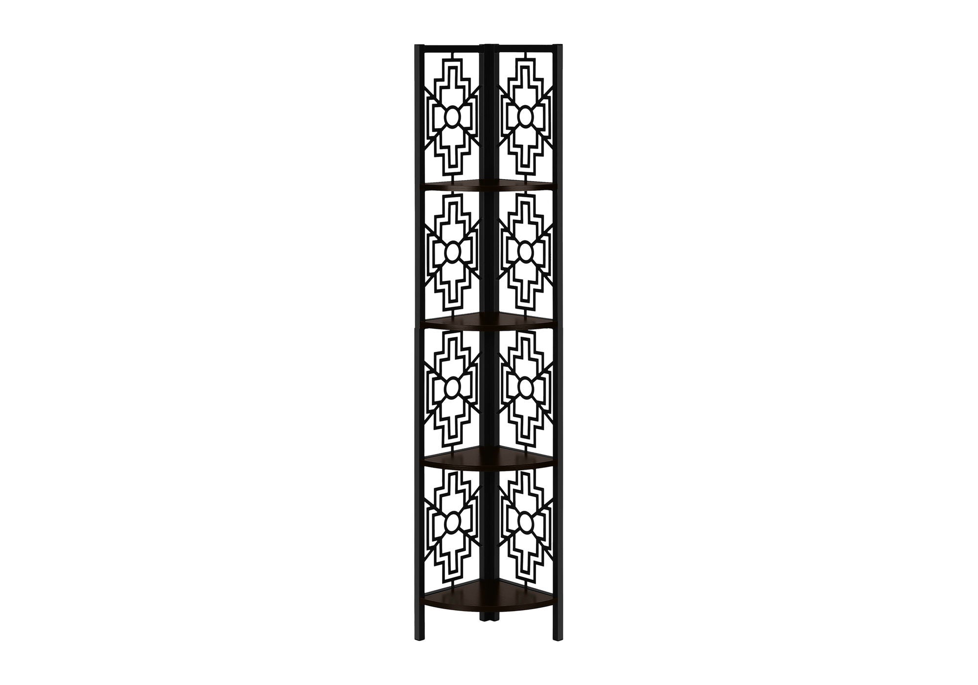 Bookshelf, Bookcase, Etagere, 4 Tier Corner, For Office, Transitional