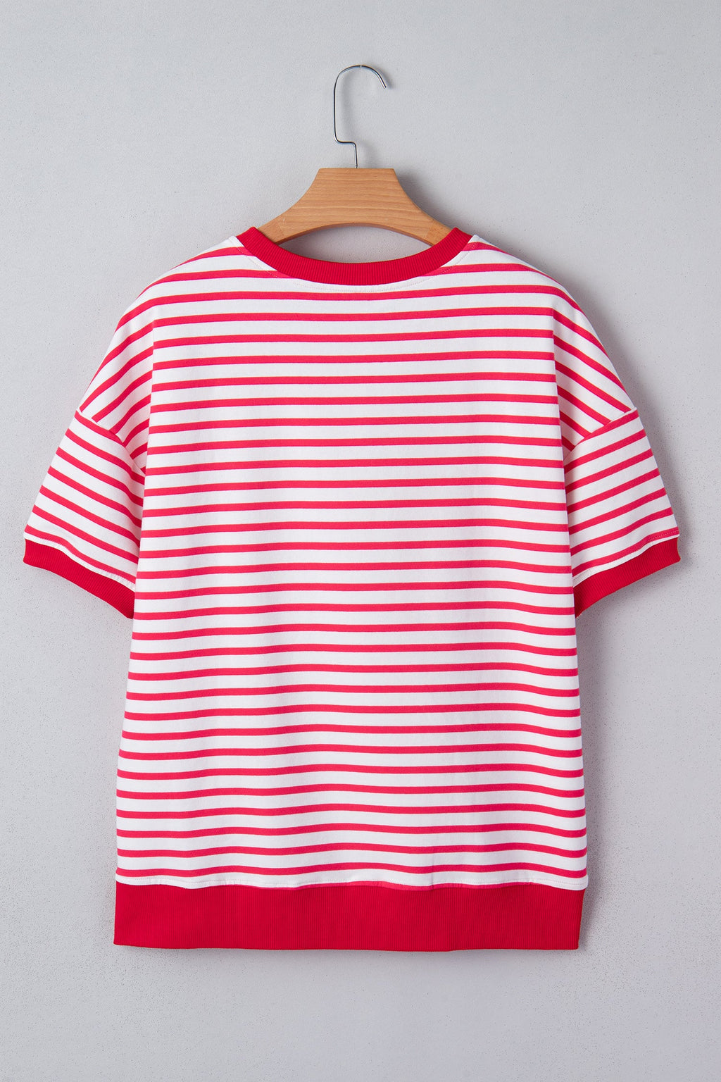 Stripe Drop Shoulder Half Sleeve T-Shirt