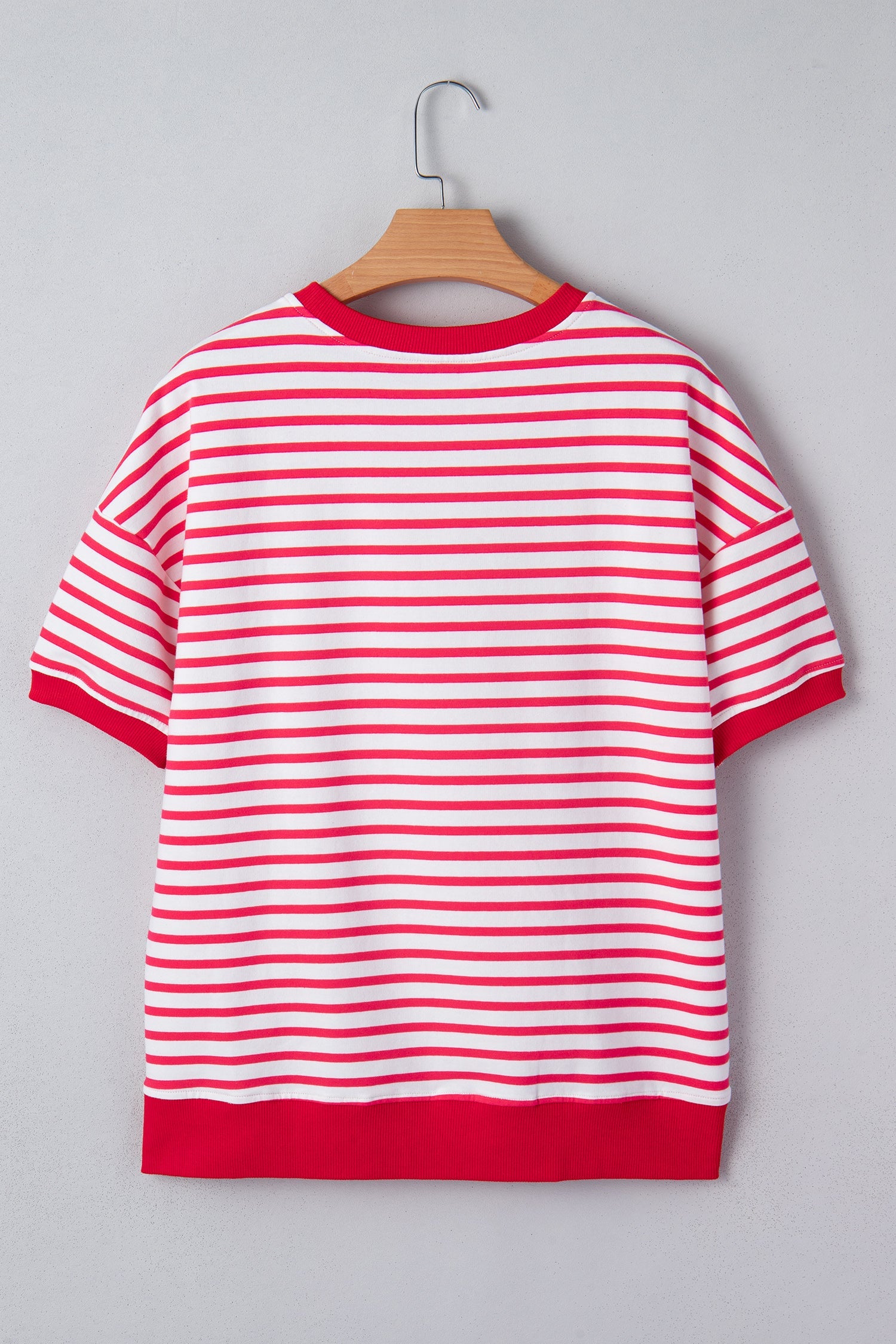 Stripe Drop Shoulder Half Sleeve T-Shirt