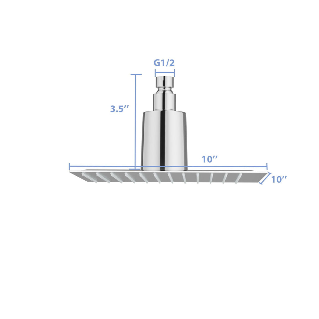 Ultra Thin 8" Square Rain Shower Head 304 Stainless Steel, Wall / Ceiling Mounted