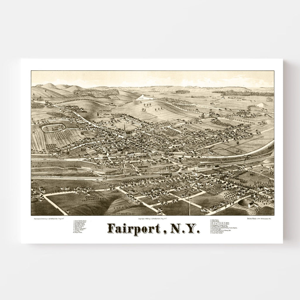 Vintage Map of Fairport, New York 1885