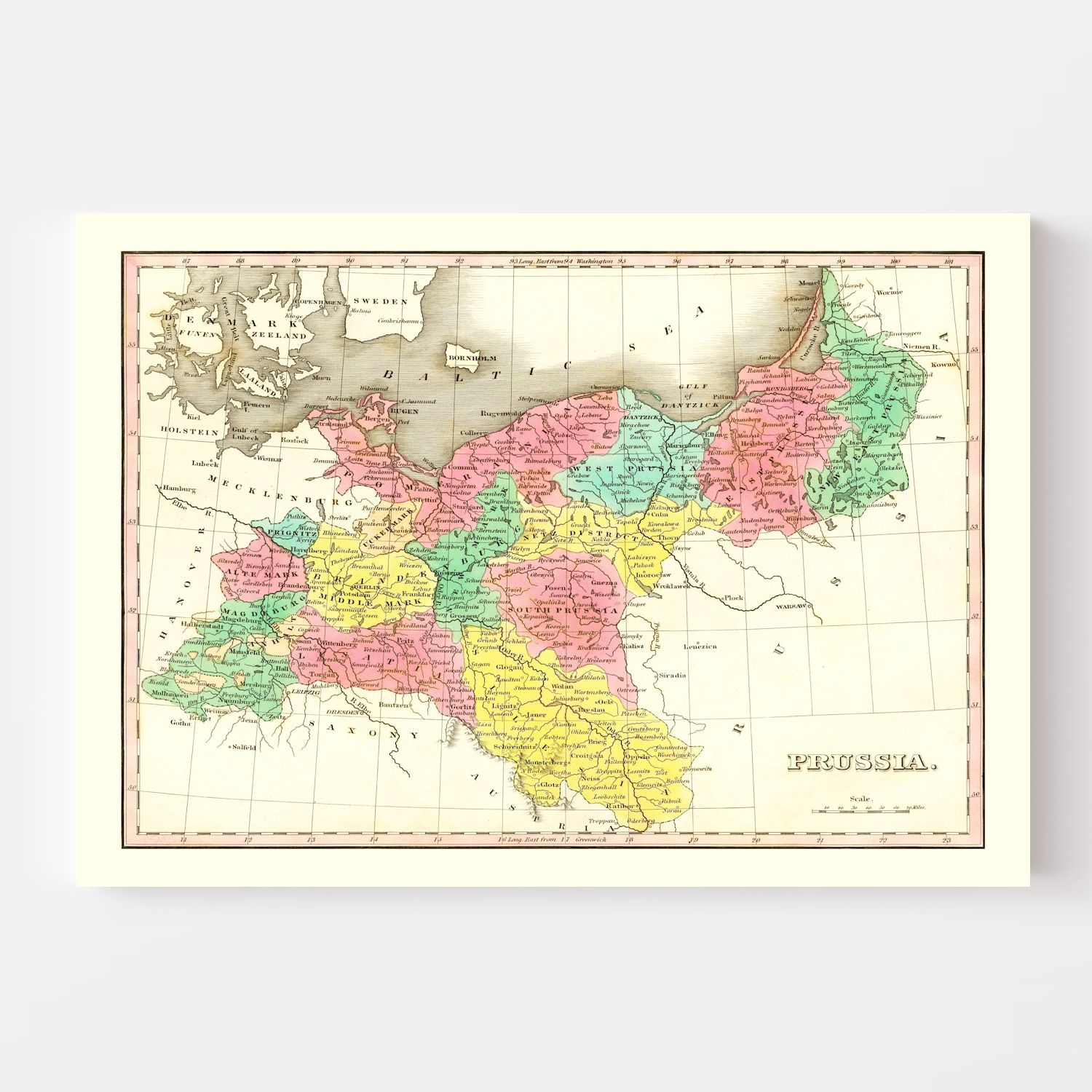 Vintage Map of Prussia 1831