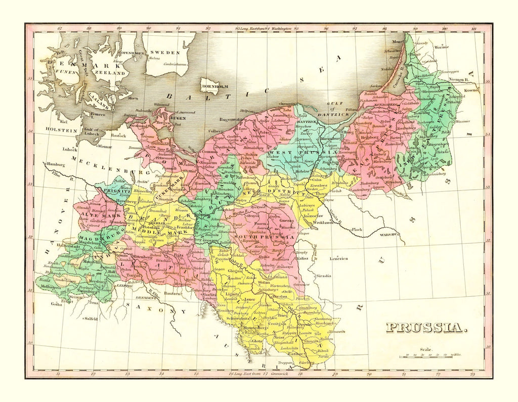 Vintage Map of Prussia 1831