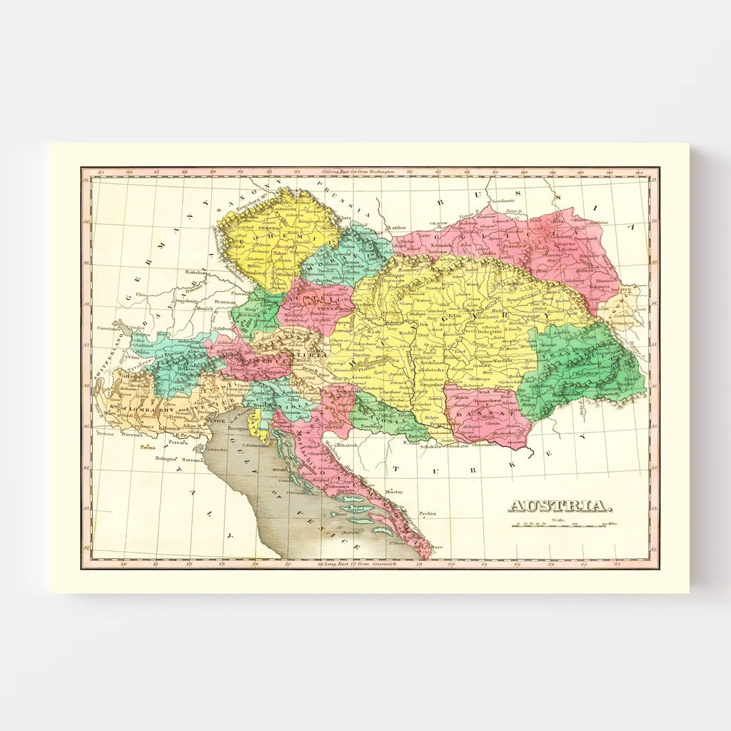 Vintage Map of Austria 1831