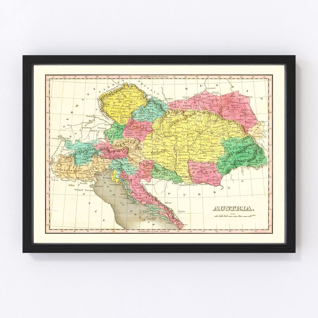 Vintage Map of Austria 1831