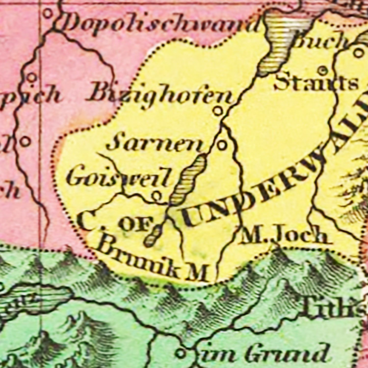 Vintage Map of Switzerland 1831