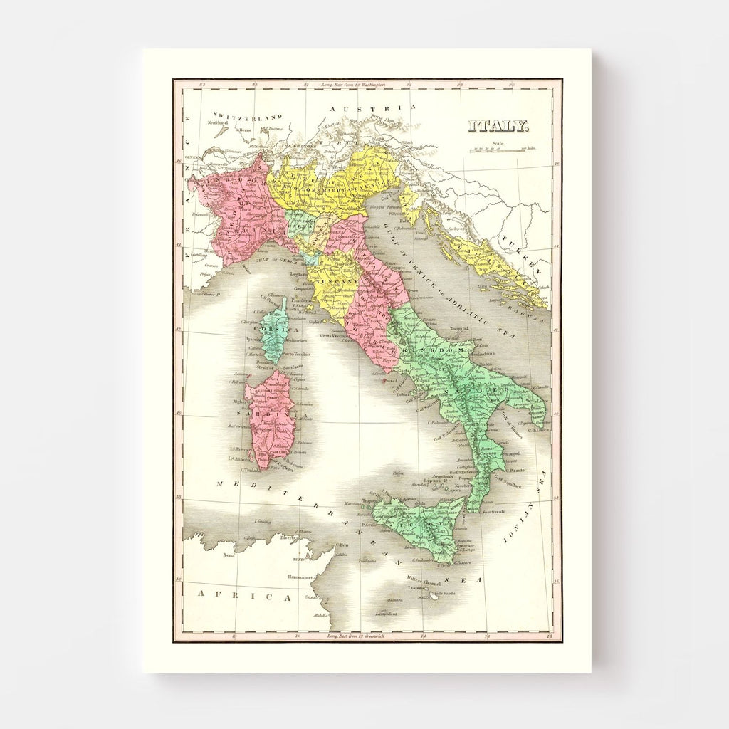 Vintage Map of Italy 1831