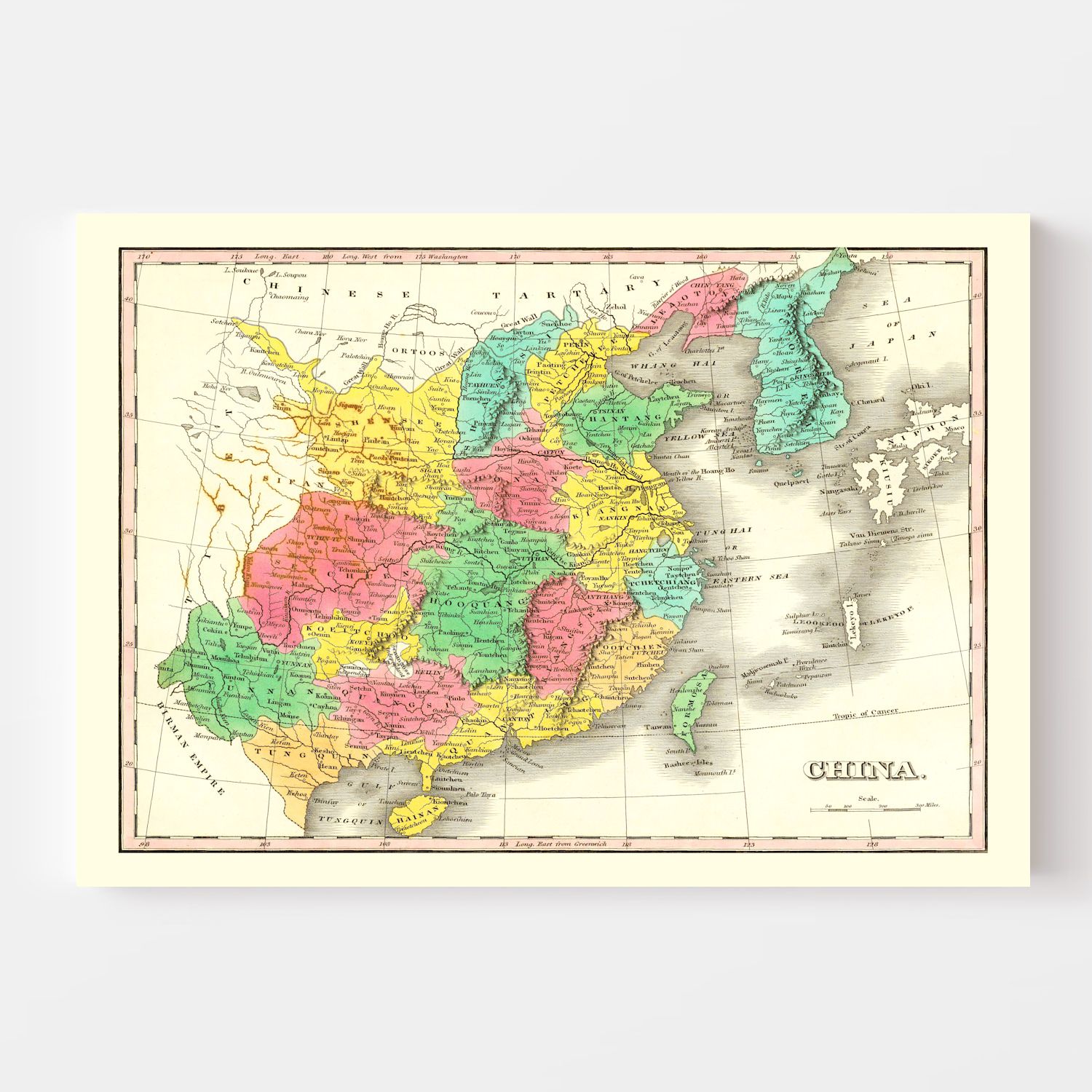 Vintage Map of China 1831