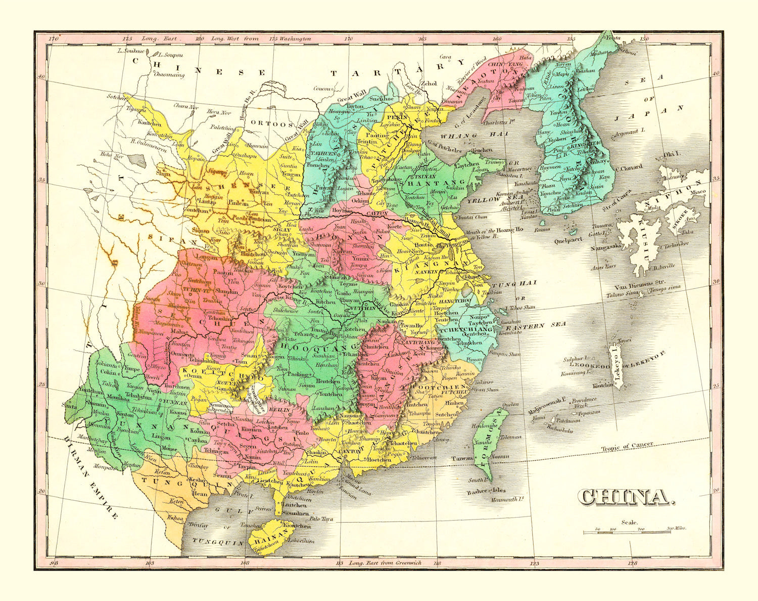 Vintage Map of China 1831