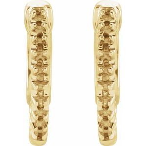 14K Yellow Gold 1.3 mm Round Inside-Outside 15.5 mm Hinged Hoop Earring Mountings – image 2