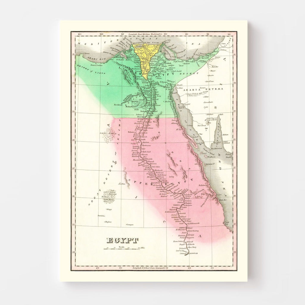 Vintage Map of Egypt 1831