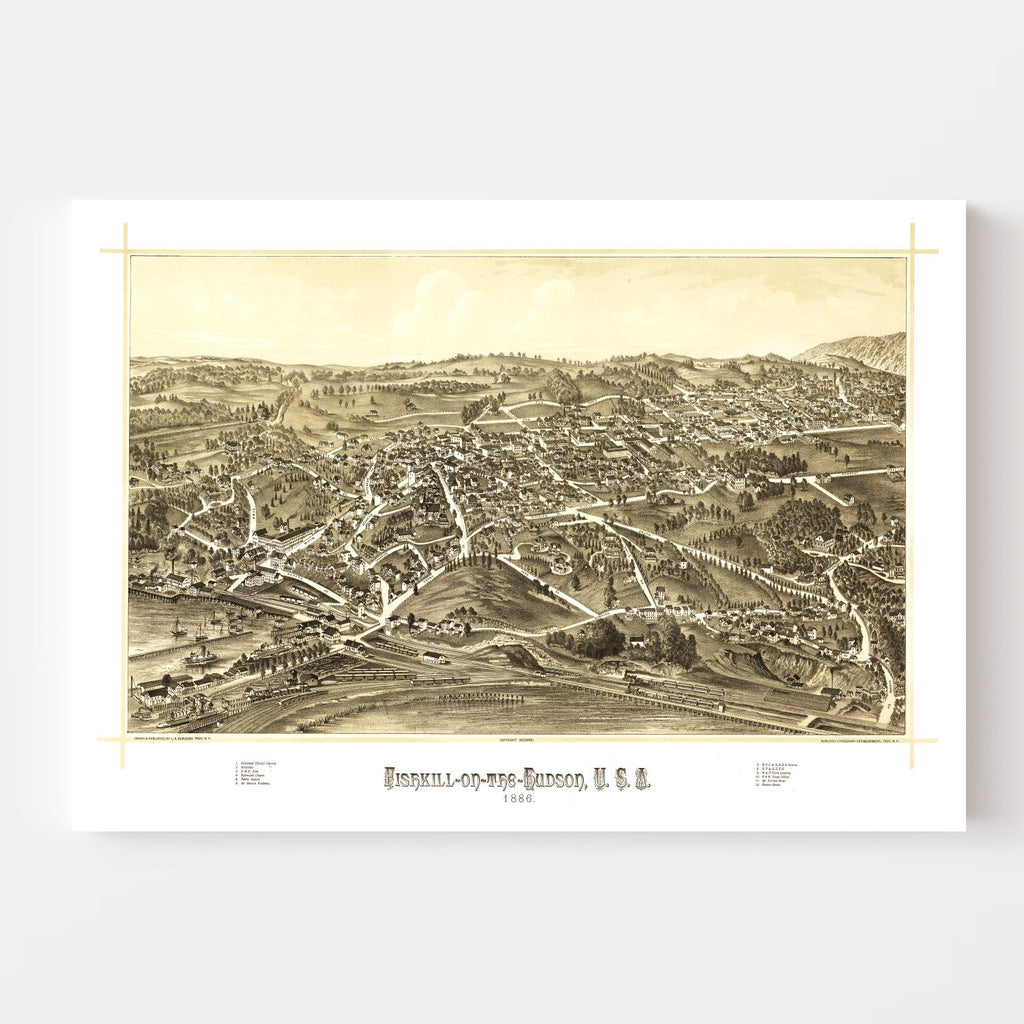 Vintage Map of Fishkill, New York 1886
