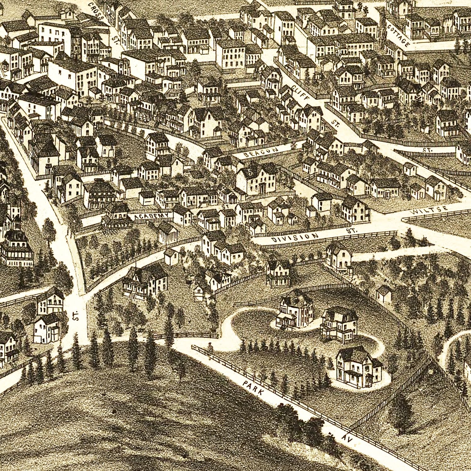 Vintage Map of Fishkill, New York 1886