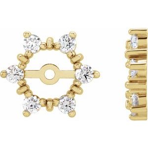 14K Yellow Gold 1/4 CTW Natural Diamond Earring Jackets with 4.7mm ID