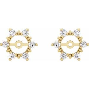 14K Yellow Gold 1/4 CTW Natural Diamond Earring Jackets with 4.7mm ID – image 2
