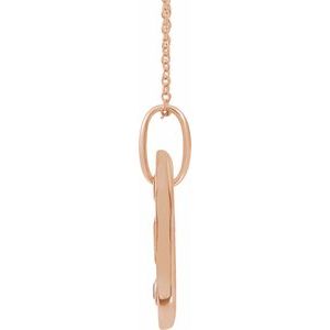 14K Rose Gold .05 CT Natural Diamond Initial R 16-18" Necklace